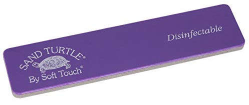 Soft Touch Sand Turtle - Bloque de limas de uñas, grano 220 fino, 5 1/4 pulgadas, 25 piezas