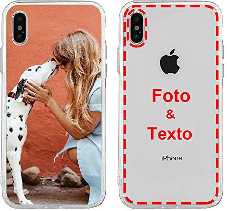 MXCUSTOM Funda Personalizada para Apple iPhone X/XS, Carcasa Personalizado Telefono movil Transparente Blando TPU con Foto Imagen Texto Disena (FXT-CR-P1)