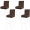 PiccoCasa Set mit 4 Barhocker-Bezügen mit elastischer Unterseite, dehnbar und abnehmbar, Esszimmerstuhlhussen für Kneipentheke – Spandex-Höhe, Seitenstuhlhussen, Schutz, Schonbezüge, Dunkelbraun