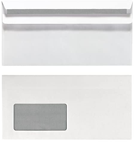 Herlitz Briefumschlag DIN Lang, Selbstklebend mit Fenster, 100 St?ck mit Innendruck in Folienpackung, eingeschwei?t, wei? (3er Pack)
