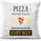 JUNIWORDS Kissen, Pizza Macht Mich glücklich Menschen Machen Mir Kopfweh, 40 x 40 cm, Flauschig Samtweich Weich (1004615)