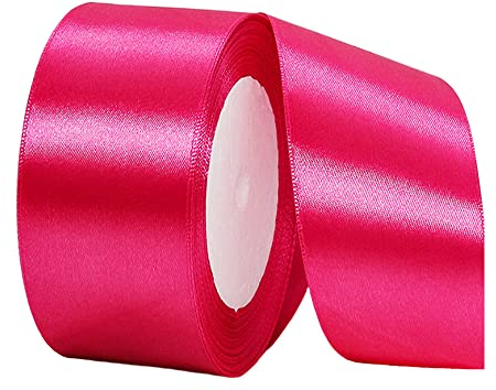 Ruban Satin Les Roses Gros 40mm,22m Polyester Ruban Satin,Ruban Cadeau Emballage,Ruban Noel Ruban Tissu pour Couture,Nœuds,Artisanat,Bouquet,Décoration de Mariage,Voitures,Anniversaire,Gâteau