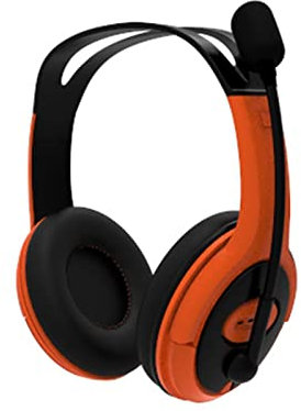 MARMODAY Gaming Headset, Bass Surround Stereo Sound Over Ear Gaming Headphones with Microphone, 40mm Neodymium Drivers Wired Headphones,for PC Laptop (Orange)