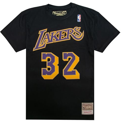 Mitchell & Ness NBA Los Angeles Lakers Name & Number T-Shirt - Magic Johnson, Black, XXL