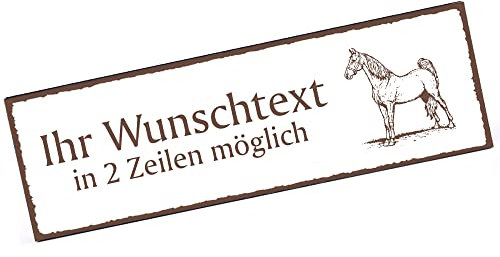 Türschild American Pferd Namensschild personalisiert mit Gravur- 150mm x 50mm - selbstklebend