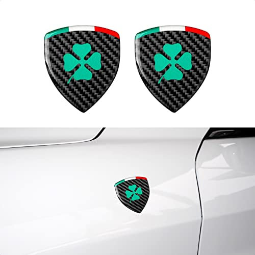 2PCS Universali Adesivi Interruttore adesivo in fibra di carbonio compatibili con Alfa Romeo 147 GT Brera 155 156 159 166 Giulia Mito Giulietta Spider 4C Accessori (B)