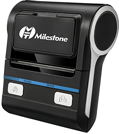 burko Impresora, MHT-P8001 Impresora térmica portátil de 80 mm BT+USB de doble modo Anscuss Batería de litio recargable incorporada Enchufe de la UE