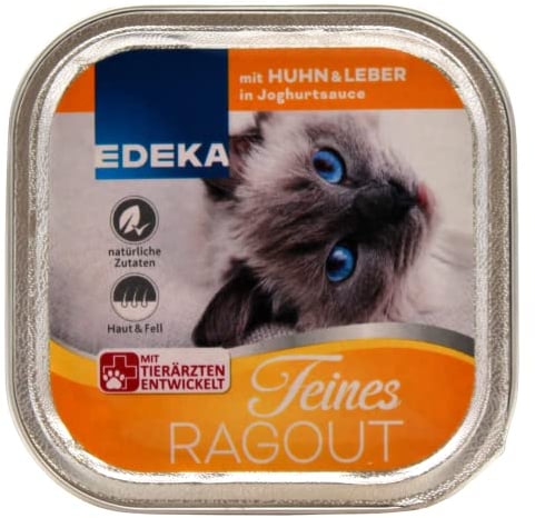 Edeka Feines Ragout mit Huhn und Leber in Joghurtsauce, 16er Pack (16 x 100g)