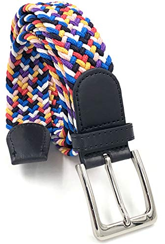 LisaModa Herren Stretch Flechtgürtel LM1000 Stretchgürtel Stoffgürtel Viele Farben (Bunt 041, 85-110)