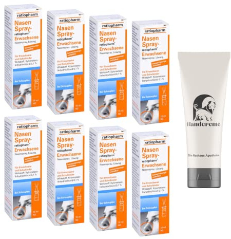 Nasenspray Ratiopharm Spar-Set 8 x 15ml inkl. einer hochwertigen Handcreme der Rathaus Apotheke