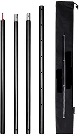 Vordachstangen Set Zeltplanenstangen Baldachin höhenverstellbares Set ACCS Porch Equipment Rods for Camping (Color : Black)
