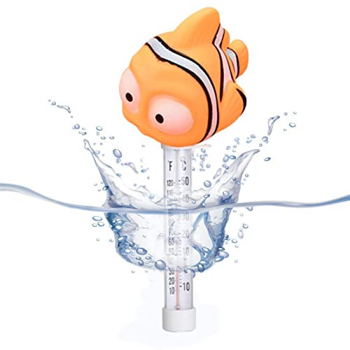 Xiaoxin Thermomètre de Piscine Flottant, thermomètre de Piscine en Forme d'animal avec Corde, thermomètre à Eau de Style Dessin animé pour piscines extérieures/intérieures