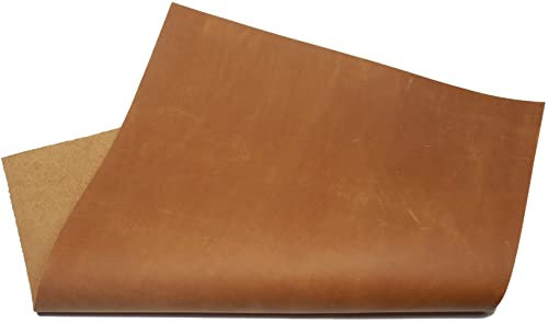 HAPPER STUDIO Rindsleder Stärke 2 mm. Pull-Up Crazy Horse gewachstes Leder. Echtlederblätter für Basteln. (1, Hellbraun, A2 (420 x 594mm))
