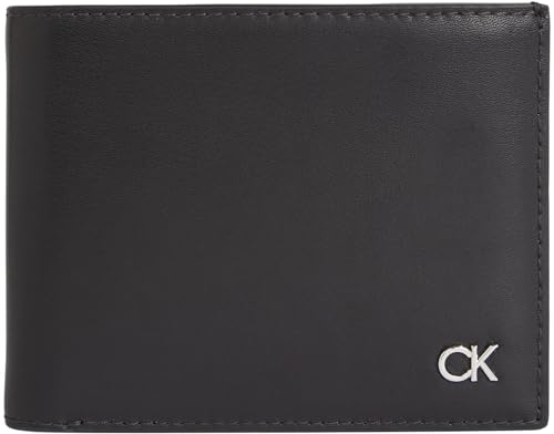 Calvin Klein Herren Geldbeutel Metal Ck Bifold mit RFID, Schwarz (Ck Black), Einheitsgröße
