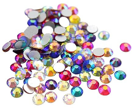 Beaupretty 4000 Piezas Abalorios De Cristal Con Reverso Diamantes De Imitación De Cristal De Arte De Uñas Diamantes De Uñas Espalda Plana Coser En Diamante Decorar Súper Flash