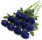 Tifuly Blue Fake Roses Artificial Flowers - 10 Pcs Fake Artificial Royal Blue Roses Silk Flowers with Stems for Home Wedding Hotel Office Centerpiece Decor