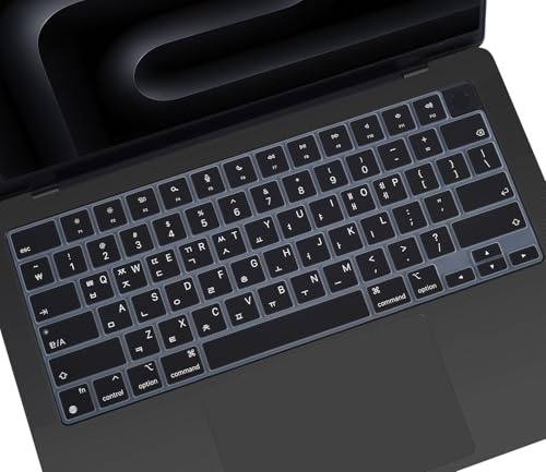 Cover per tastiera coreana in silicone per MacBook Pro 2023 2022 2021 da 14,2 pollici Apple MacBook Pro 14 A2442 A2779/16,1 pollici MacBook Pro 16 A2485 A2780 con chip M3 M2 M1 Pro Max, nero
