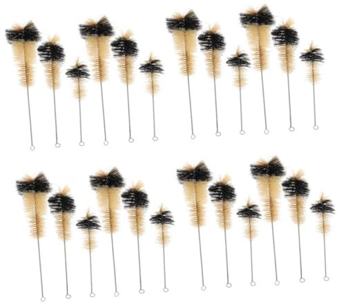 SOLUSTRE 24pcs Flask Cleaning Brush Bottle Cleaning Brush for Labs Soft Pig Hair Bristle Long Handle