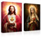 CXHOSTENT Leinwand Wandbilder Christus Jesus und die Jungfrau Maria 2-teilige Kunstdrucke Herz-Jesu und die Jungfrau Maria Gott Poster (A, 50.00 x 75.00 cms x 2PCS)