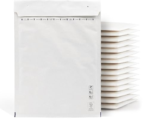 m-office Luftpolsterumschläge, Weiße Blasen, Versandtaschen in Verschiedenen Größen (300 x 420 mm, 20 Stück)