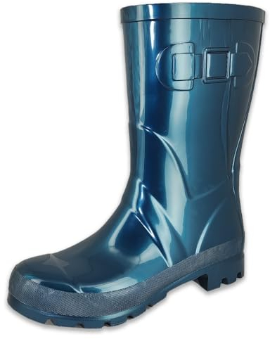 Beck Glossy, Stivali in Gomma Donna, Blu Metallizzato, 38 EU