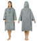 Zingtto Surf Poncho Wickelmantel, 3/4-Ärmel, extra groß, dick, Kapuzenpullover, Handtuch für Männer und Frauen, Strand, Schwimmen, 99,1 x 83,8 cm, Grau