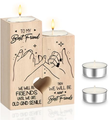 RISVOWO Kerzenständer, Beste Freundin Geschenke, Geschenk Beste Freundin, Geschenk für Freund, Geschenk für Beste Freundin, Geschenke für Freund. Beste Freundin Geschenke Geburtstag