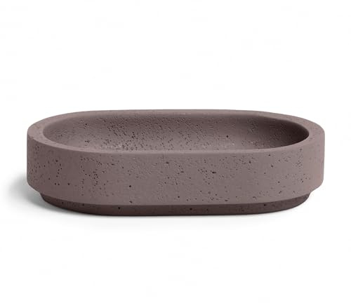 MÖVE Solid Seifenschale 12,5 x 8 x 2,5 cm aus Zement, Grey