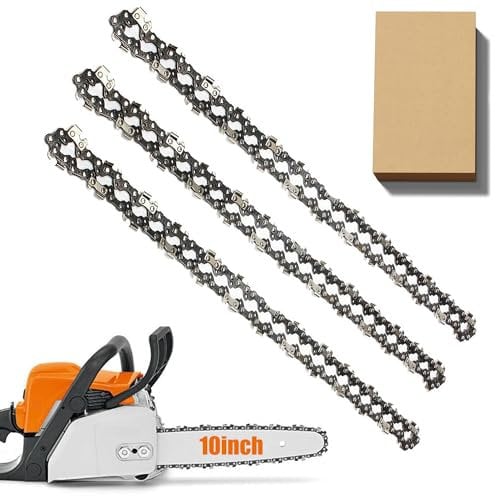 Confezione da 3 catene per motosega per barra da 25 cm, 40 maglie, calibro 3/8 LP 0,50, catena di ricambio adatta per Bosch, Black & Decker, Makita, Ryobi e altre motoseghe