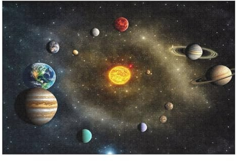 PAZZK 1000-Teiliges Sonnensystem Holzbrett-Puzzle, Puzzle für Erwachsene und Kinder, Geschenk, 75x50cm