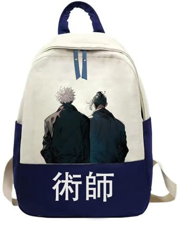 Jiumaocleu Anime JJK Rucksack Gojo Satoru Schultasche Geto Suguru 3D Druck Rucksack Schultasche Tagesrucksack Canvas Wasserdicht Büchertasche Reisetasche für Studenten, Typ 6, 30x10x45cm