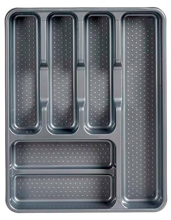 Cubertero plastico 6 departamentos gris colección KINVARA