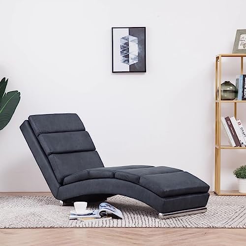 Willood Chaiselongue Relaxliege Liegesessel Sessel Lounge Liegestuhl Relaxsessel Loungesessel Sesselliege Komfortliege Polsterliege Grau Wildleder-Optik