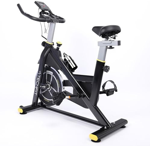 TechFit Indoor Cycle Heimtrainer SBK800, blau, bis 120 kg | 8 kg Schwungrad, stufenlos verstellbar, gepolsterter Sattel verstellbar, LCD-Trainingscomputer