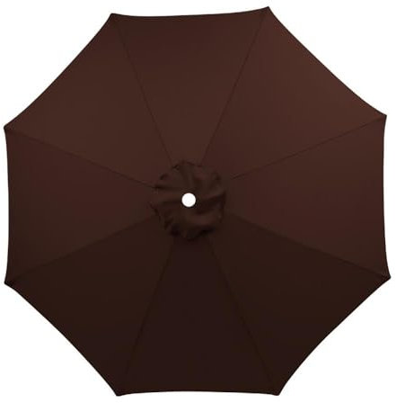 Generisch Auvent de parasol de jardin imperméable en tissu de rechange anti-UV pour parasol de terrasse 6 baleines 2,7 m (8,8 pieds)