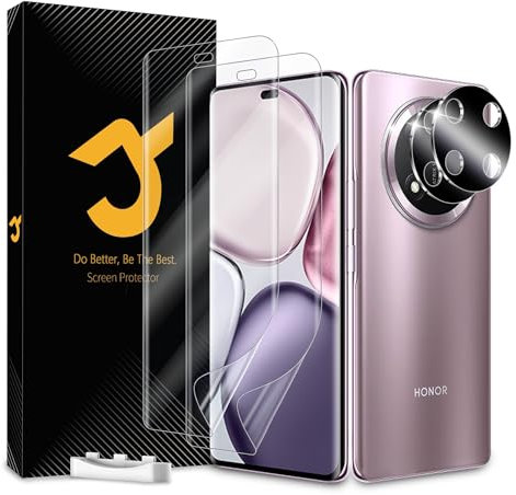 JZG 2x Film for Honor Magic 7 Lite Screen Protector (Not Glass) + 2x Camera Lens Protecter, Self-healing, Support Fingerprint Unlock, Anti-Fingerprint, Case friendly