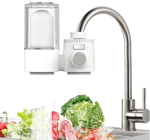 Water Filter Tap, Water Filter for Tap with Ultra Adsorptive Material, Reduces Chlorine Sand and Odor, Dual Mode Tap Filter Purifier for Kitchen Bathroom -Fits Standard Faucets