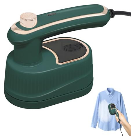 Herbst Reise Bügeleisen, Mini Dampfbügeleisen Tragbarer Faltbares Reise, Mini Bügeleisen Kompaktes Reise Dampfbügeleisen Kleines Bügeleisen Dampf mit 50ml Wassertank für Reisen und Zuhause(Grün)