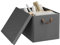 WOLTU Storage Boxes with Removable Lid, Set of 1, Folding Storage Basket, Fabric Storage Organiser, with Handle, Grey, 48 x 36 x 30 cm