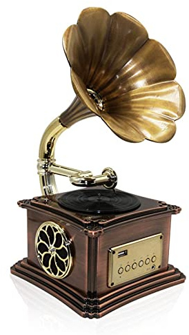 Vintage Retro Classic Gramophone Phonograph Shape Stereo Speaker Sound System Music Box Flash Drive recorder kxtmm