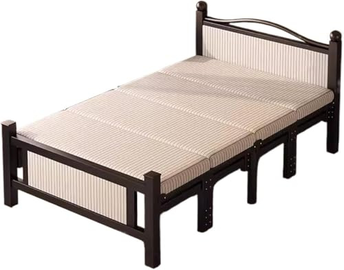 KJoBDwz Feldbett Klappbett mit Matratze for Erwachsene, Queen-Size-Bett, platzsparend und gut belastbar, Gästebett, faltbar mit Matratze(Black,200 * 100CM)