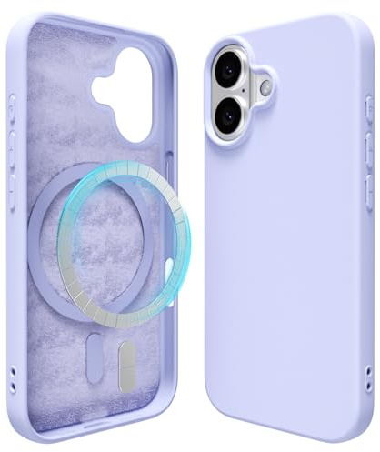 oakxco für iPhone 17 Hülle Magsafe Silikon Handyhülle Bunt, Ultra Dünn Slim Case Einfarbig Handy Hülle Mädchen, Magnetisch Induktives Laden Schutzhülle Matt Silikonhülle Glatt TPU Gummi, Lila Flieder