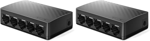 Tenda Switch Gigabit 5 Porte, Switch Ethernet 10/100/1000 Mbps, Switch di Rete con Indicatore LED, Plug & Play, Mini Formato, Montaggio Desktop o a Parete (SG105 V4.0) (Confezione da 2)