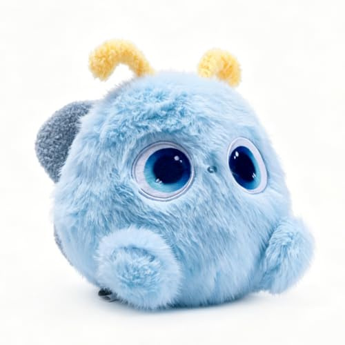 JORCEDI Plüsch Monster Kuscheltier ，Flauschige Bommel,für Schlafzimmer Sofa Auto, weiches Geschenk für Kinder Mädchen Jungen und Plüschliebhaber (Blau)
