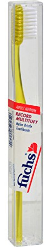 Fuchs Brushes Record Multituft Nylon Bristle Toothbrush, Adult Medium (Multi-Pack)