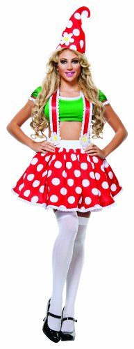 Starline Women's Toadstool Gnome Costume, Red, S