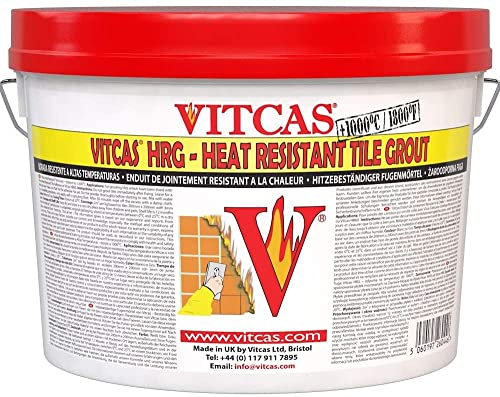 VITCAS 2.5kg Heat Resistant Grey Grout - High Temperature - Tile Grout - Easy To Use – Resistance Up to 1000 degree Celsius