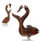CHICNET Fake Holz Piercing Narra Wood Koi Fisch Brass Auge Edelstahl Ohrstecker Organic Tribal