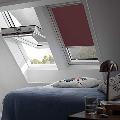 Orignal VELUX Verdunkelungsrollo DKL MK08 4559S / Bedienart : Manuell / Farbe : Uni Dunkelbraun / Fenstergröße : MK08 / Fenstertypen : GGU, GGL, GPU, GPL, GTU, GTL, GXU, GXL _4094