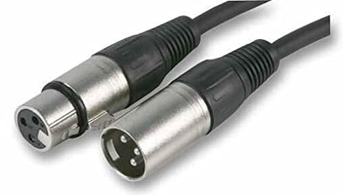 PULSE PLS00247 3 Pin XLR Male to XLR Female Microphone Lead, 20m Nickel